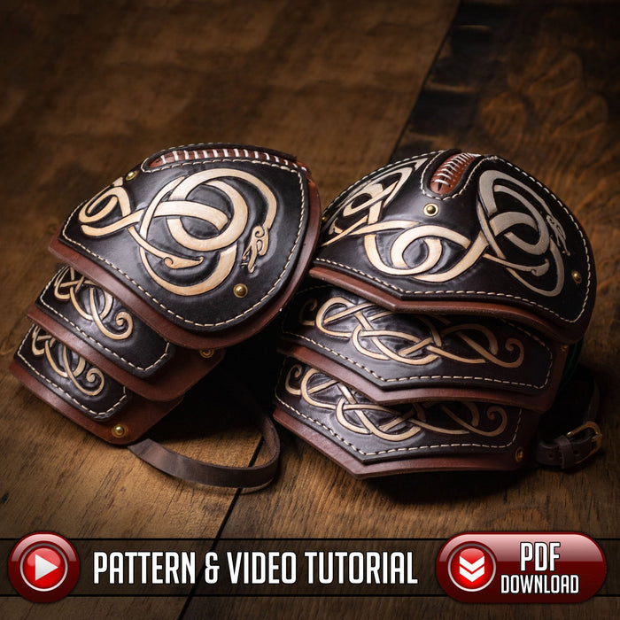 Shoulder Armor Pattern / Spaulder Pattern - Leather Armor - PDF SVG Laser - Dark Horse Workshop