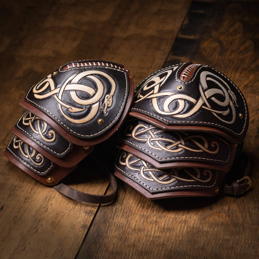 Shoulder Armor - Spaulders - Pauldrons - Leather Armor - Dark Horse Workshop