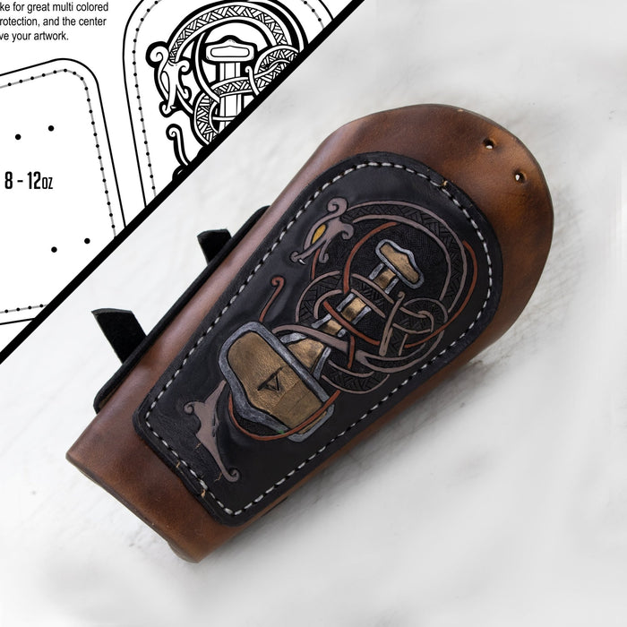 Vambrace and Elbow Pattern - Leather Armor - Viking Artwork - PDF SVG Laser - Dark Horse Workshop