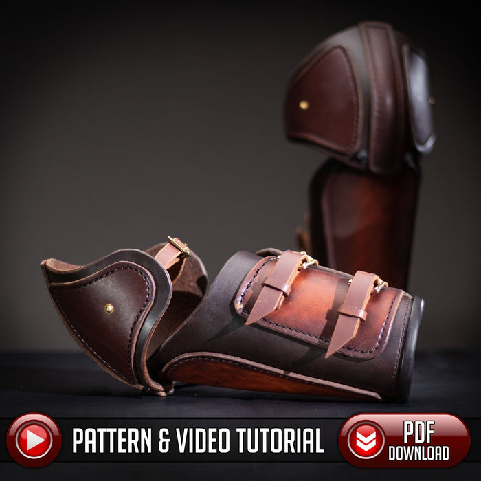 Vambrace and Elbow Pattern - Leather Armor - Viking Artwork - PDF SVG Laser - Dark Horse Workshop