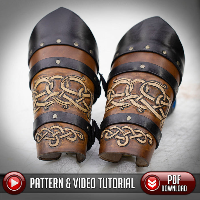 Vambrace Pattern Leather Armor - Viking / Celtic Knotwork - PDF SVG Laser - Dark Horse Workshop