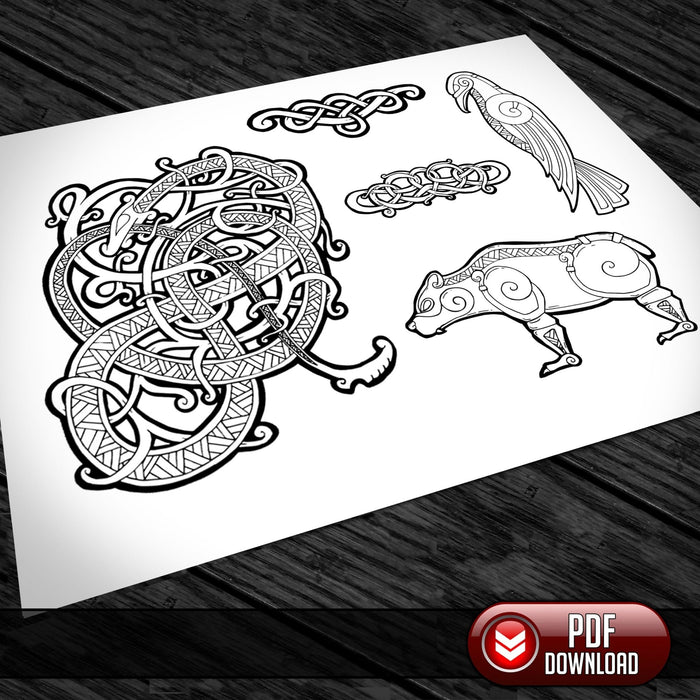 Viking Art Pack 05 - PDF + SVG Laser - Dark Horse Workshop