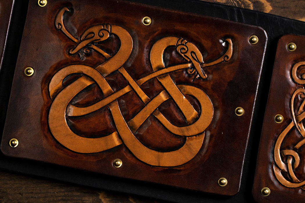 War Belt | Leather Armor | Viking Knotwork - Dark Horse Workshop