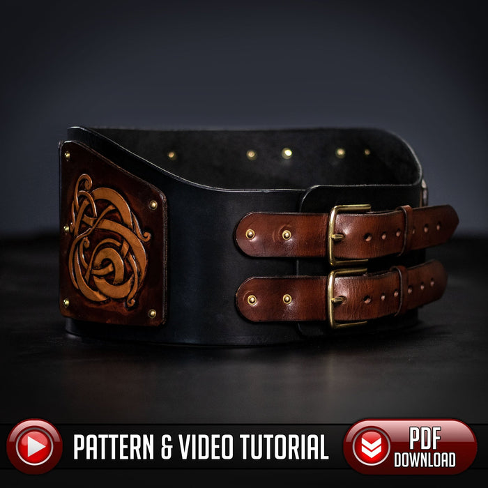 War Belt Pattern 1 - Leather Armor - Viking Knotwork - PDF SVG Laser - Dark Horse Workshop